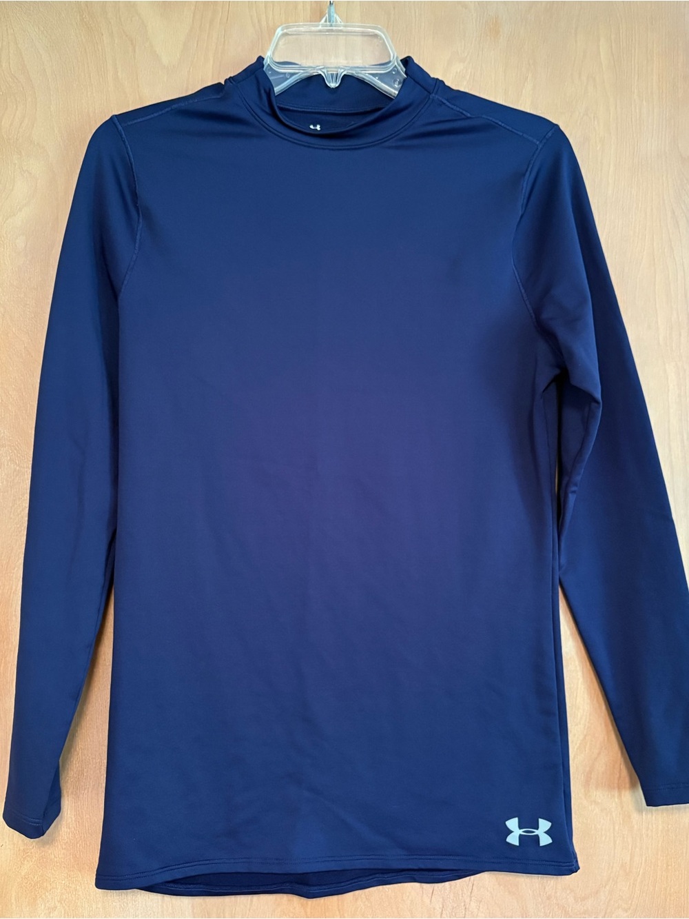 Under Armour ColdGear Fitted Mock Neck Long Sleeve Shirt Men's Navy - size small